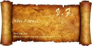 Vén Fanni névjegykártya