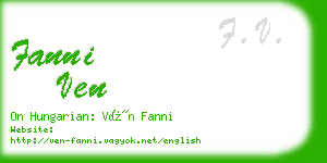 fanni ven business card